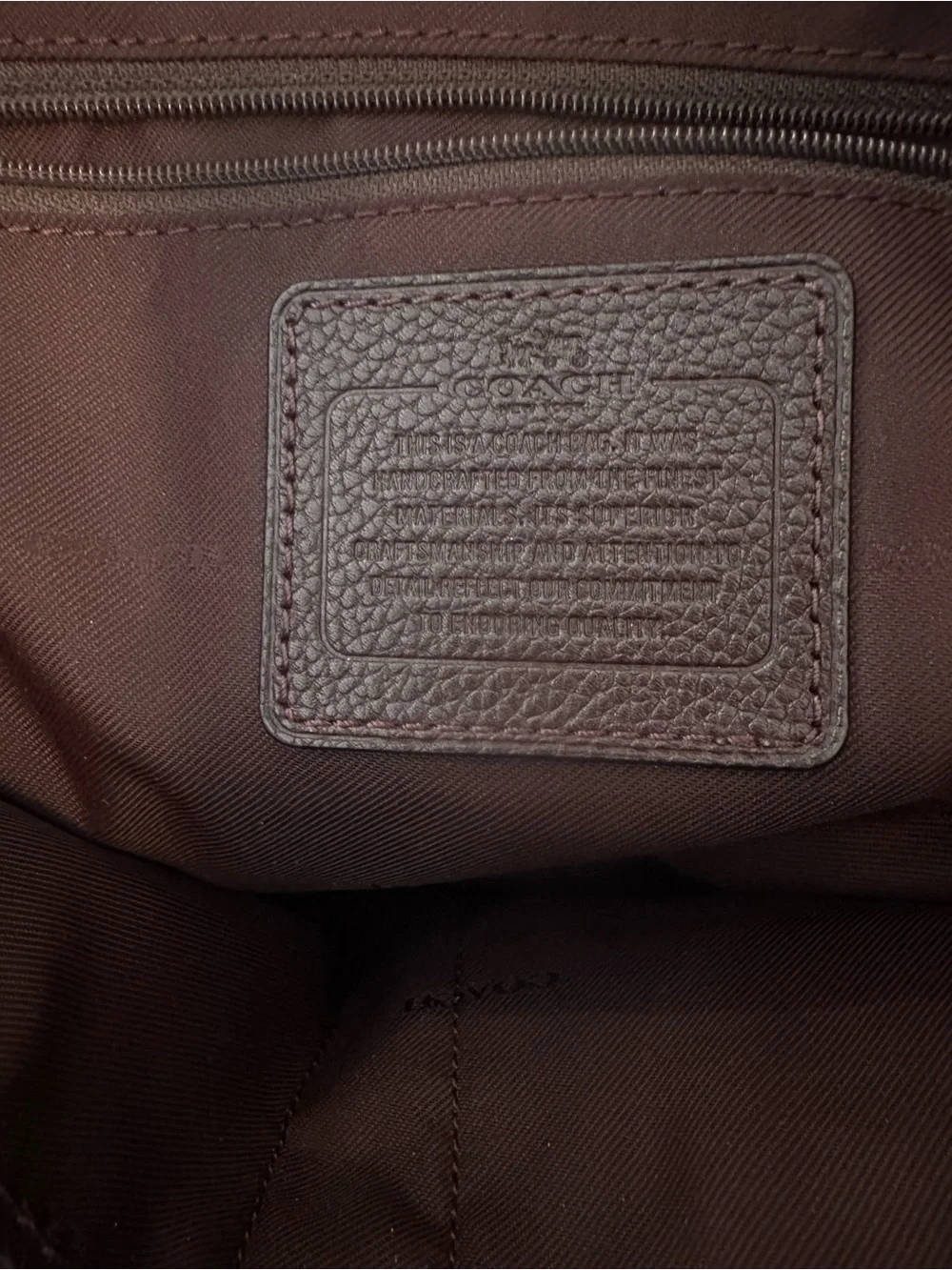 Coach 57107 Oxblood Pebbled Leather Turnlock Chain Tote